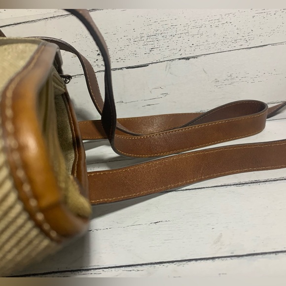 Etienne Aigner Canvas and Leather Tote Bag Striped Design with Adjustable Straps - Picture 11 of 16